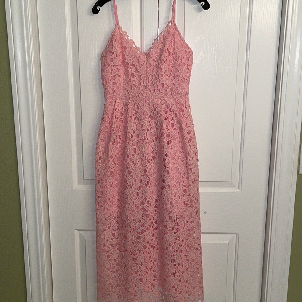 Pink Lace MIdi Dress